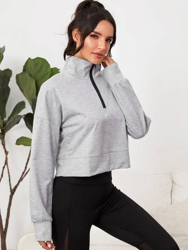 Tree Pose Drop Shoulder Crop Top