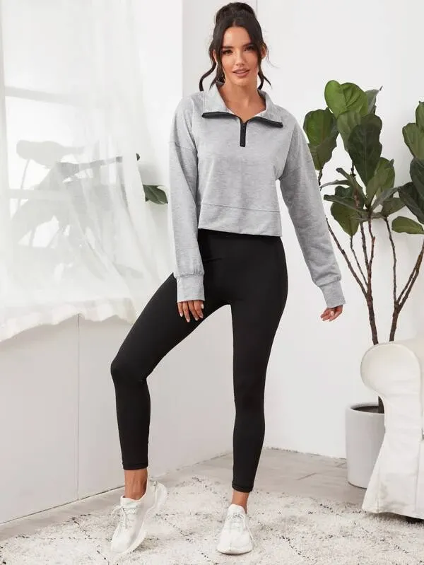 Tree Pose Drop Shoulder Crop Top