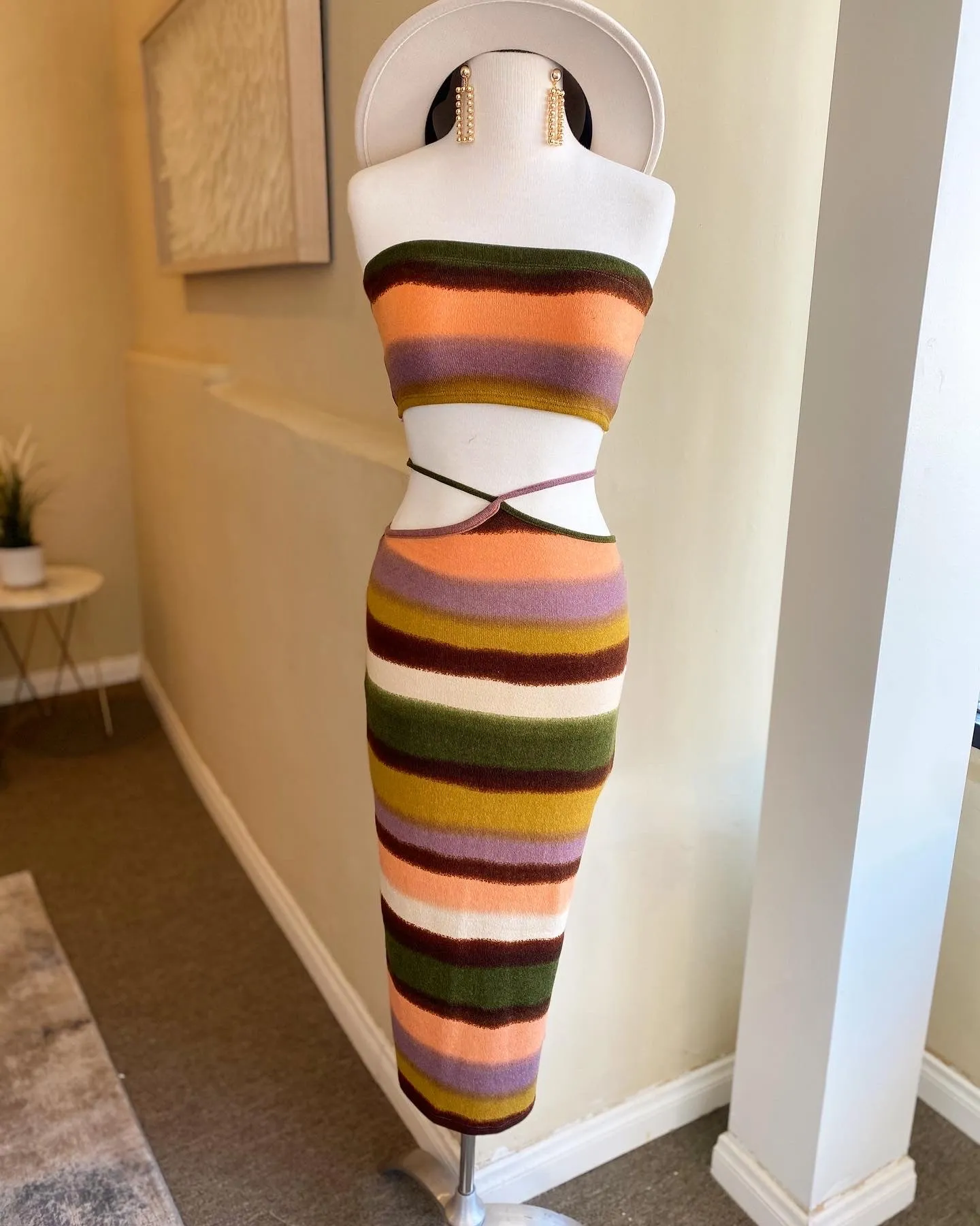 Tube Bra Top Skirt W Cardigan FINAL SALE