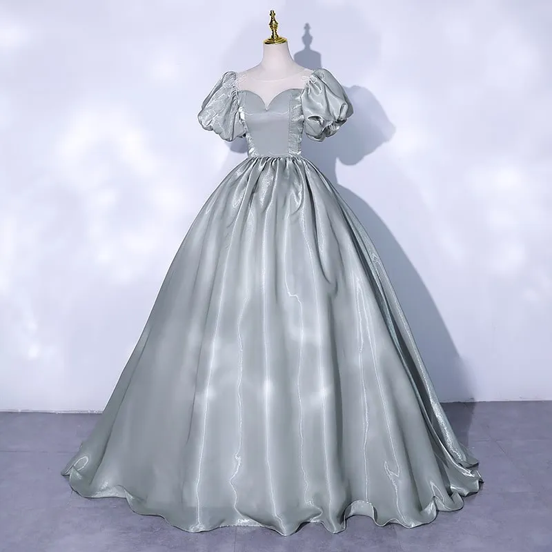 Tulle Puff Sleeve Princess Ball Gown Quinceanera Prom Dress Birthday Party Gowns