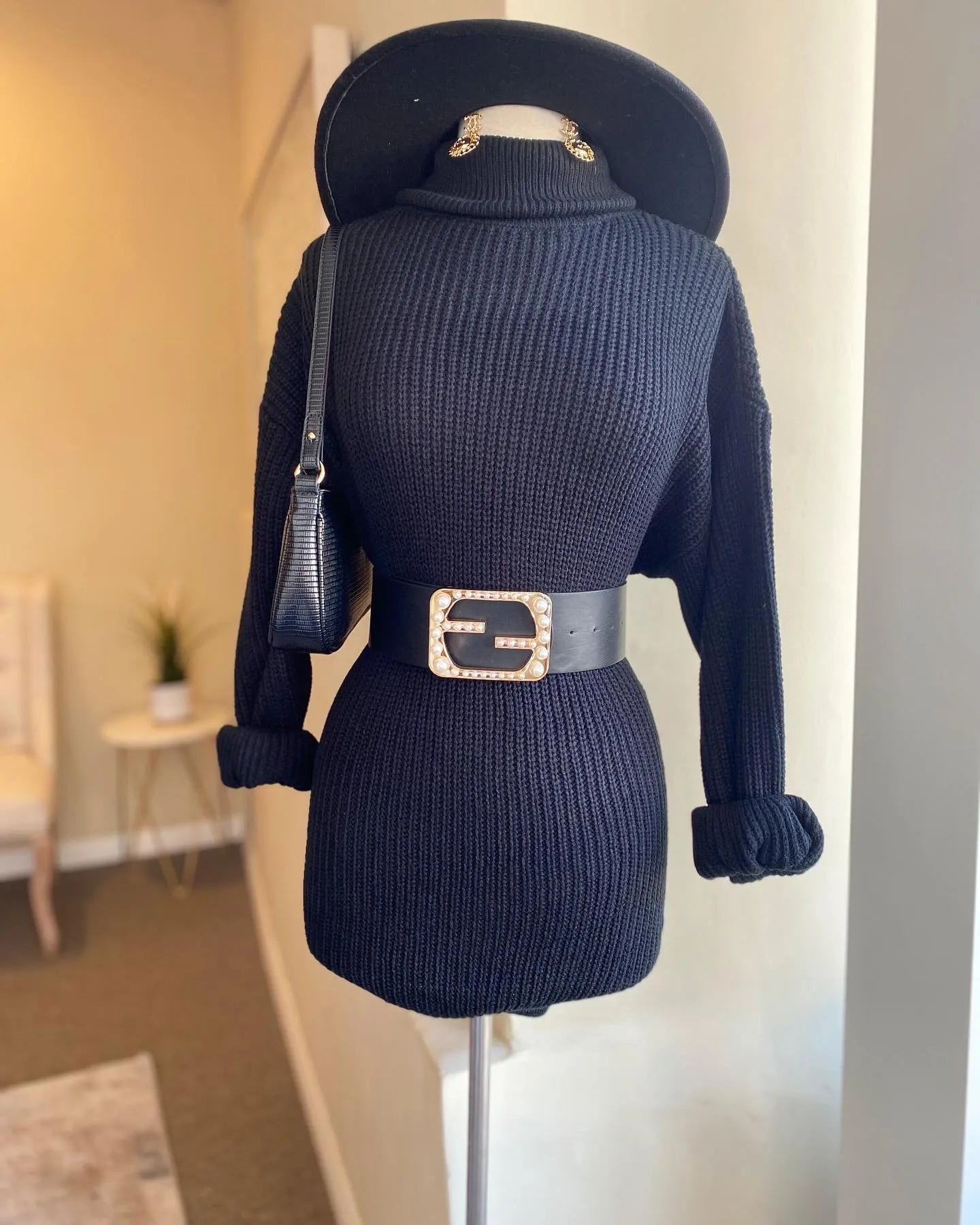 Turtle Neck Sweater Dress