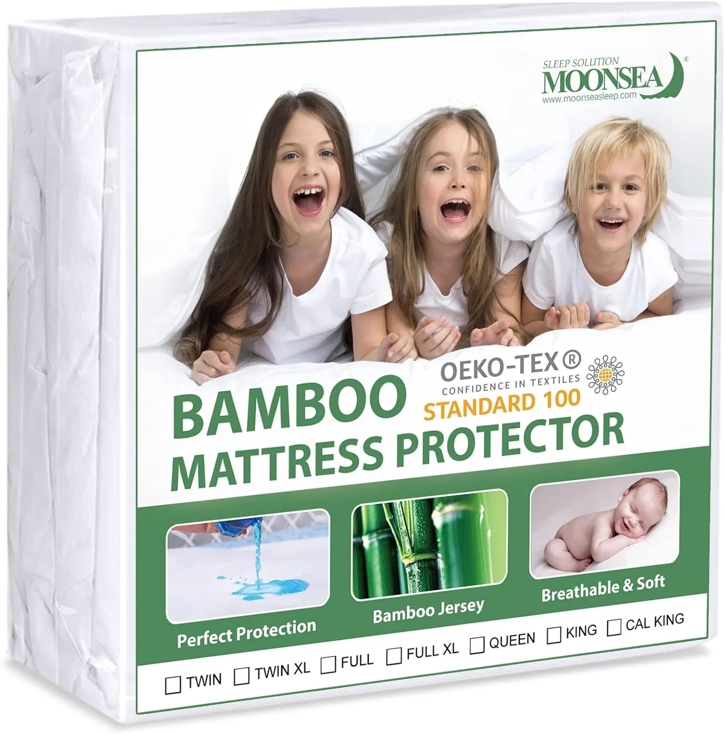 Twin Mattress Protector Waterproof Bamboo Mattress Protector Twin Size, Skin