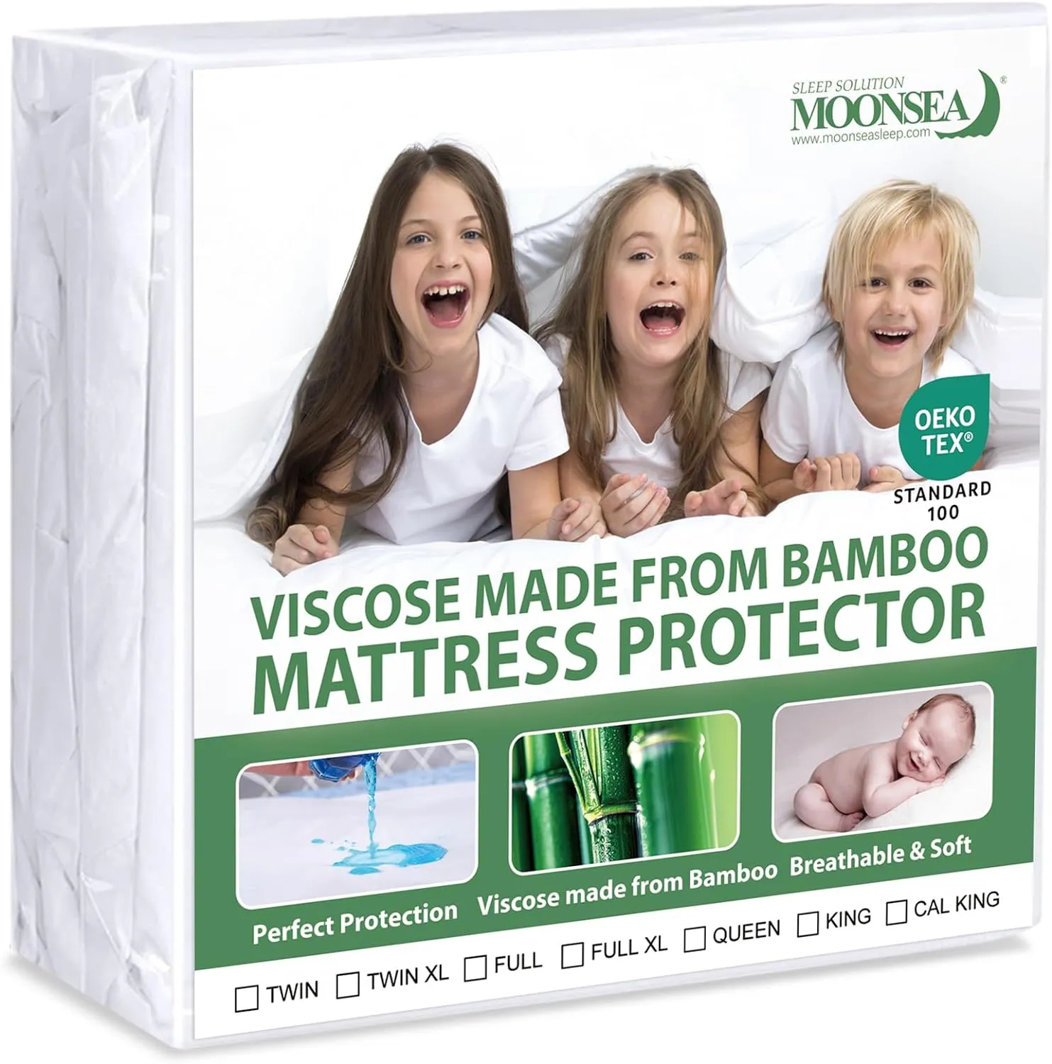 Twin Mattress Protector Waterproof Bamboo Mattress Protector Twin Size, Skin