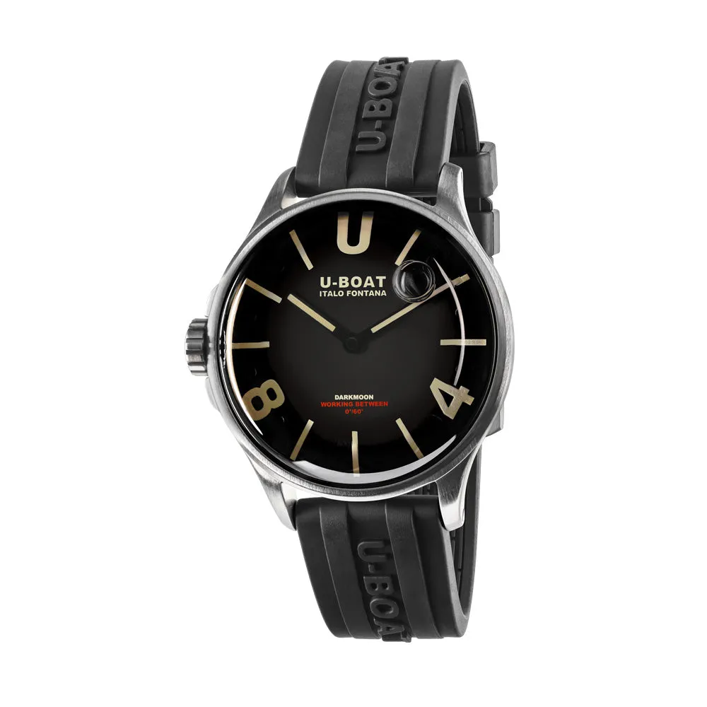 U-Boat Men's Silver Tone Case Black Dial Quartz Watch