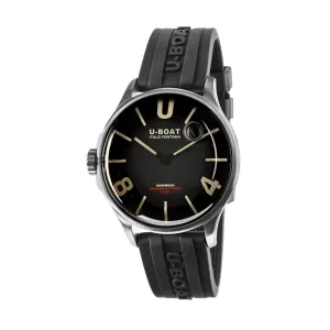 U-Boat Men's Silver Tone Case Black Dial Quartz Watch