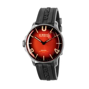 U-Boat Men's Silver Tone Case Red Dial Quartz Watch