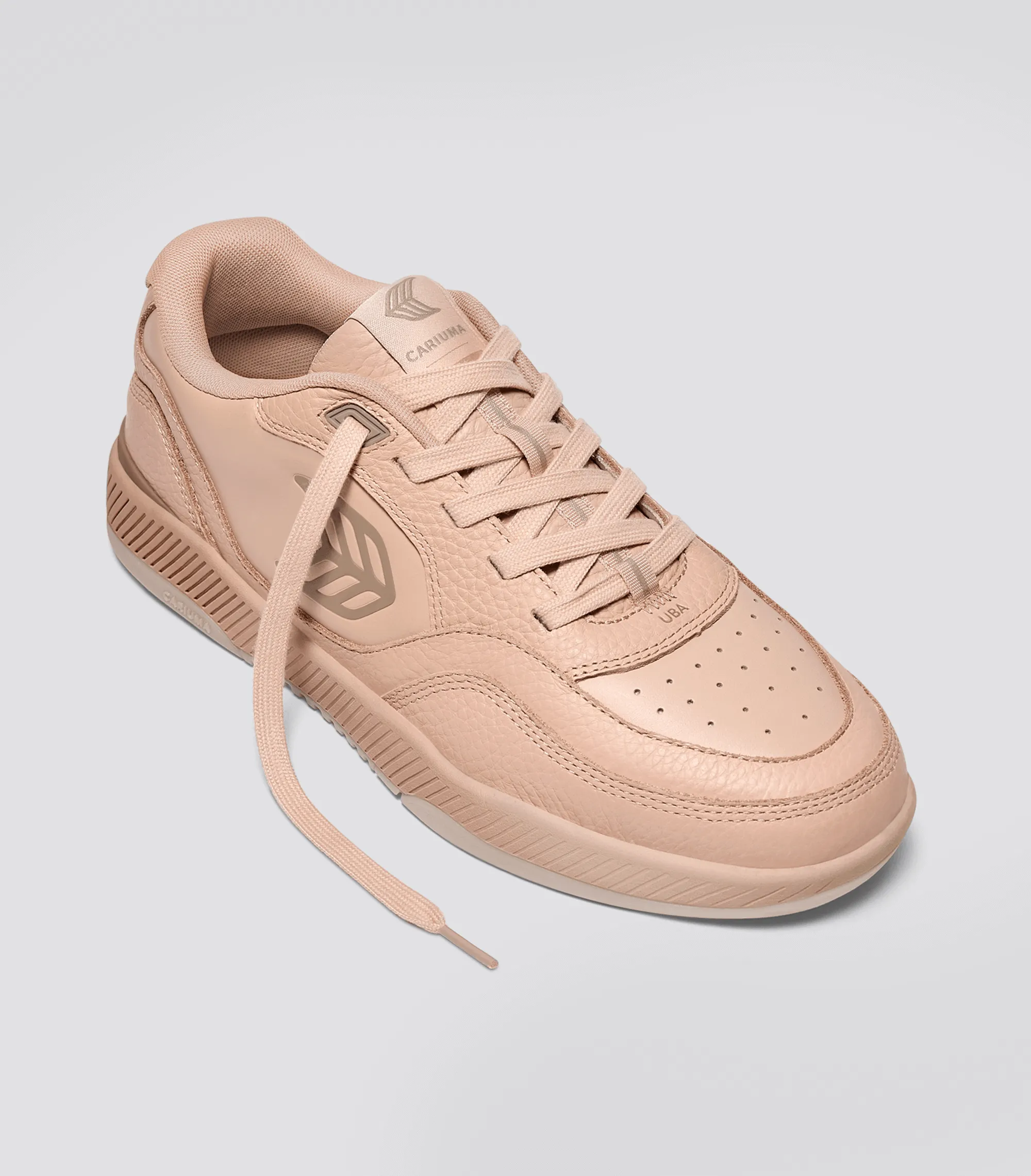 UBA Beige Leather Natural Logo Sneaker Men