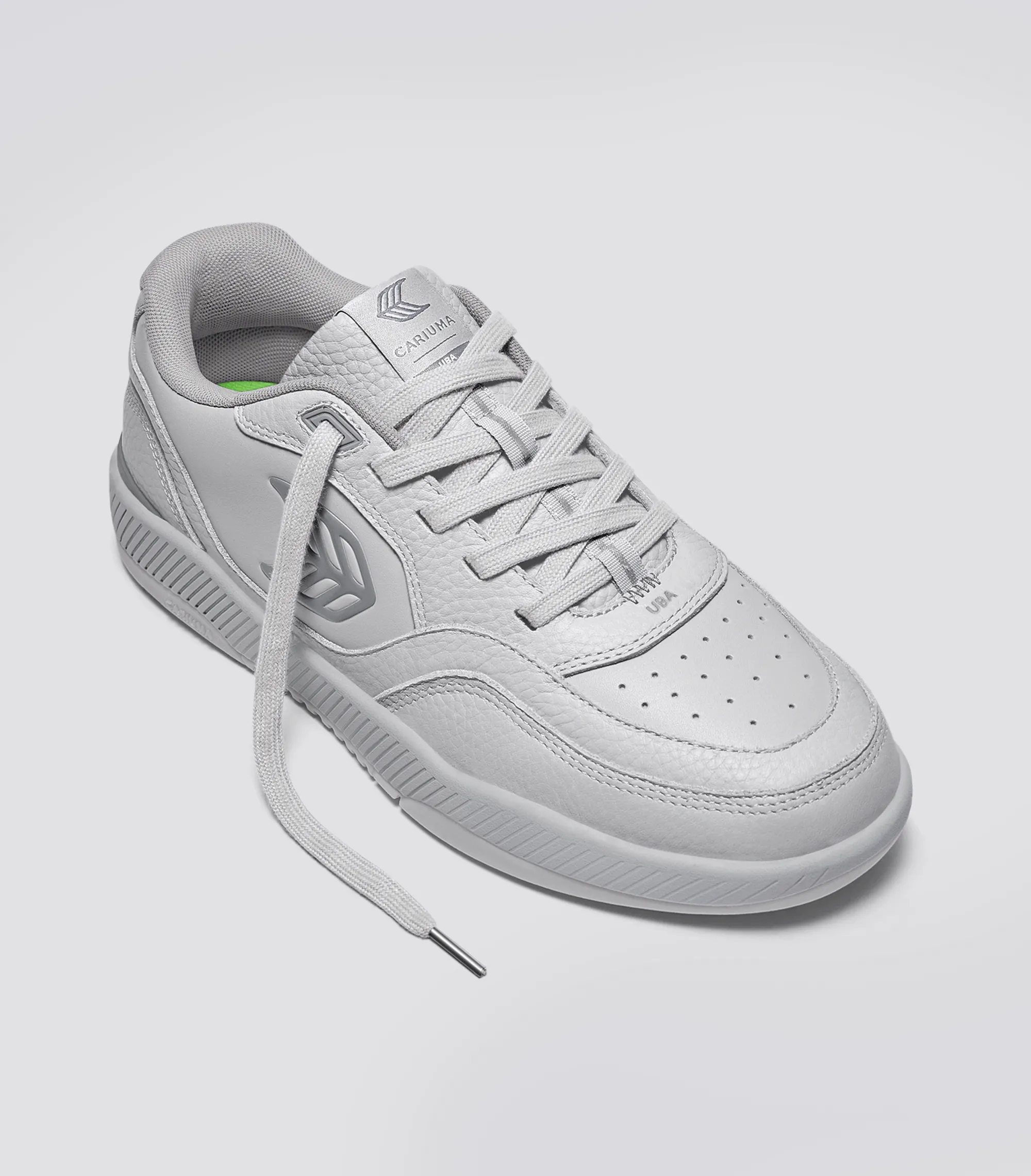 UBA Onyx Grey Leather Steel Grey Logo Sneaker Men