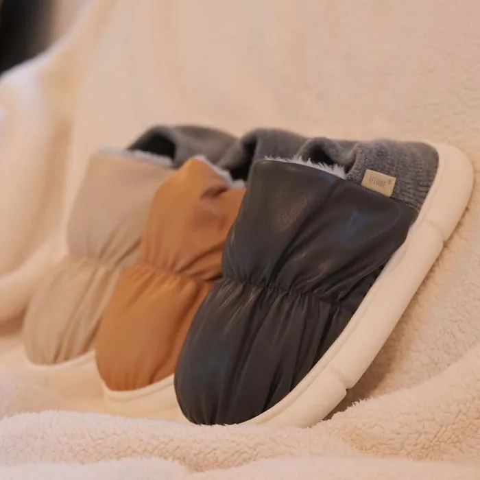 Unisex Two Wear Cotton Slippers - Thick Plush Bag Included
