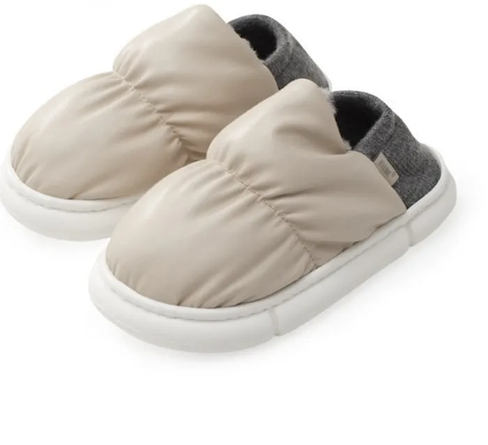 Unisex Two Wear Cotton Slippers - Thick Plush Bag Included