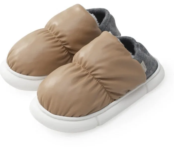 Unisex Two Wear Cotton Slippers - Thick Plush Bag Included