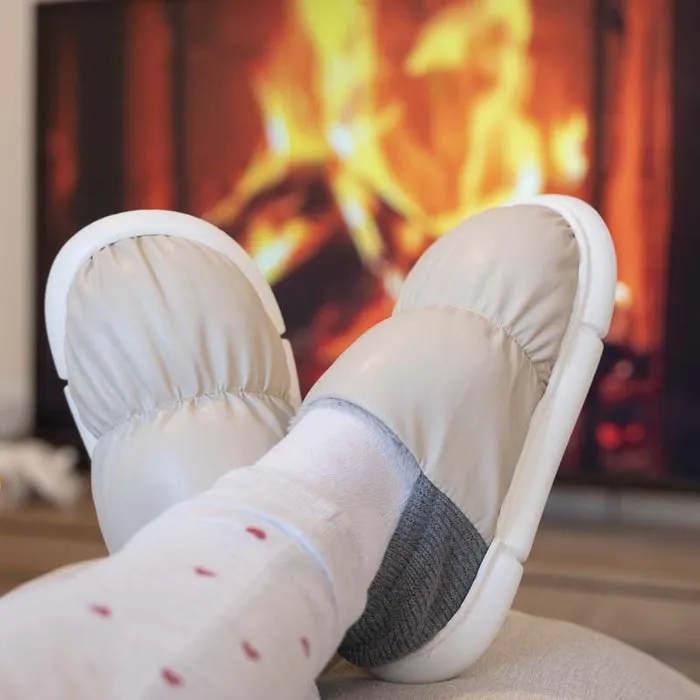 Unisex Two Wear Cotton Slippers - Thick Plush Bag Included