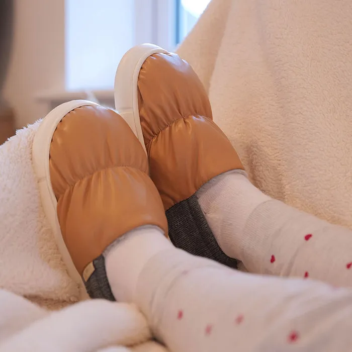 Unisex Two Wear Cotton Slippers - Thick Plush Bag Included