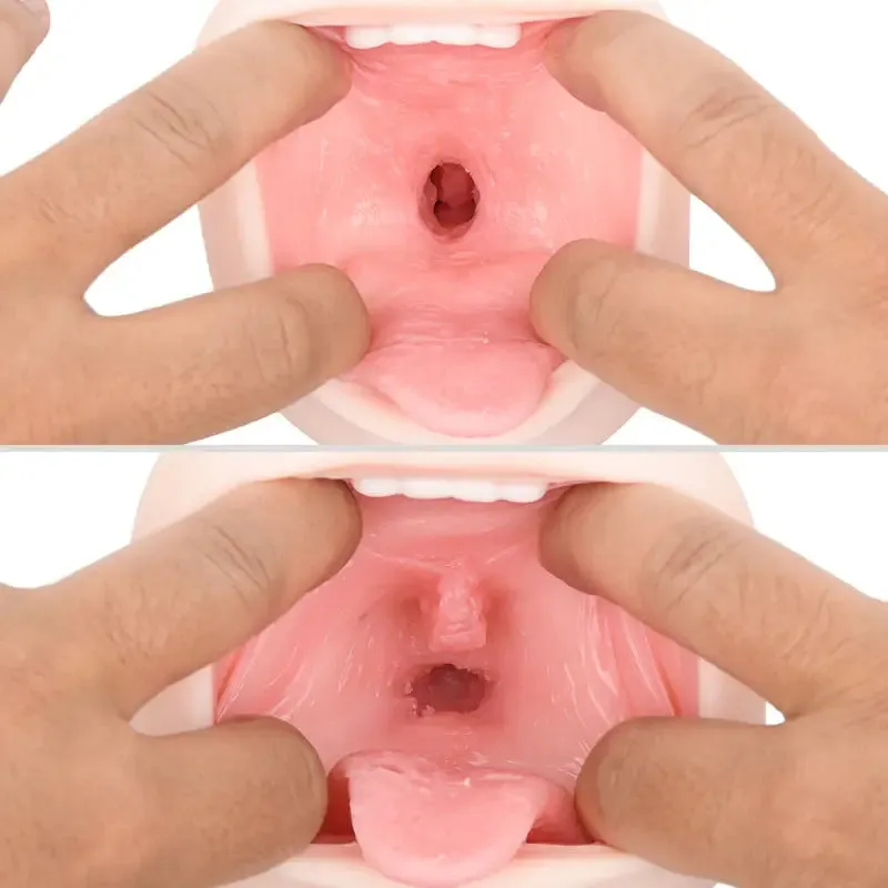 Utensil Race Stretchy Realistic Flesh Pink Mouth Masturbator