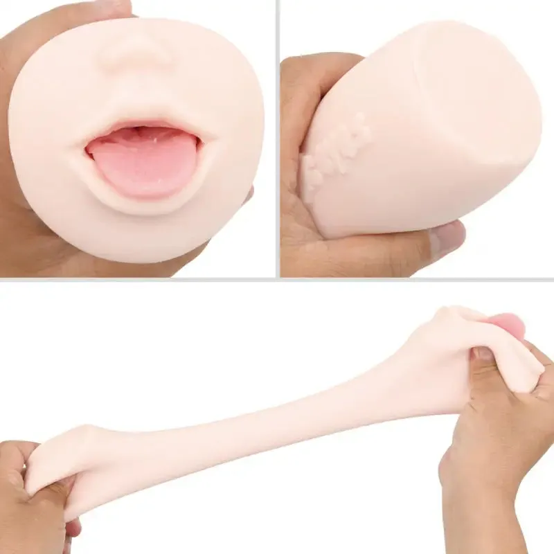 Utensil Race Stretchy Realistic Flesh Pink Mouth Masturbator