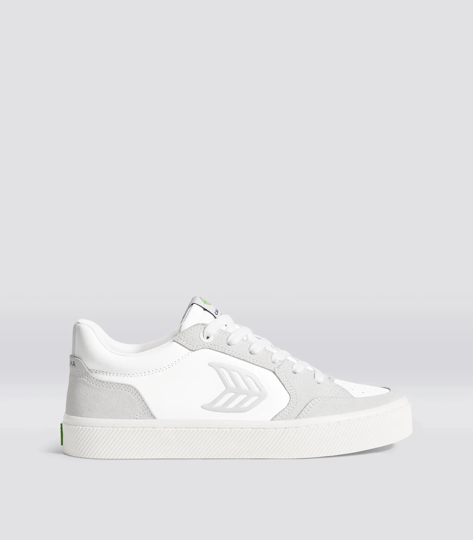 VALLELY White Leather Vintage White Suede Ice Logo Sneaker Men