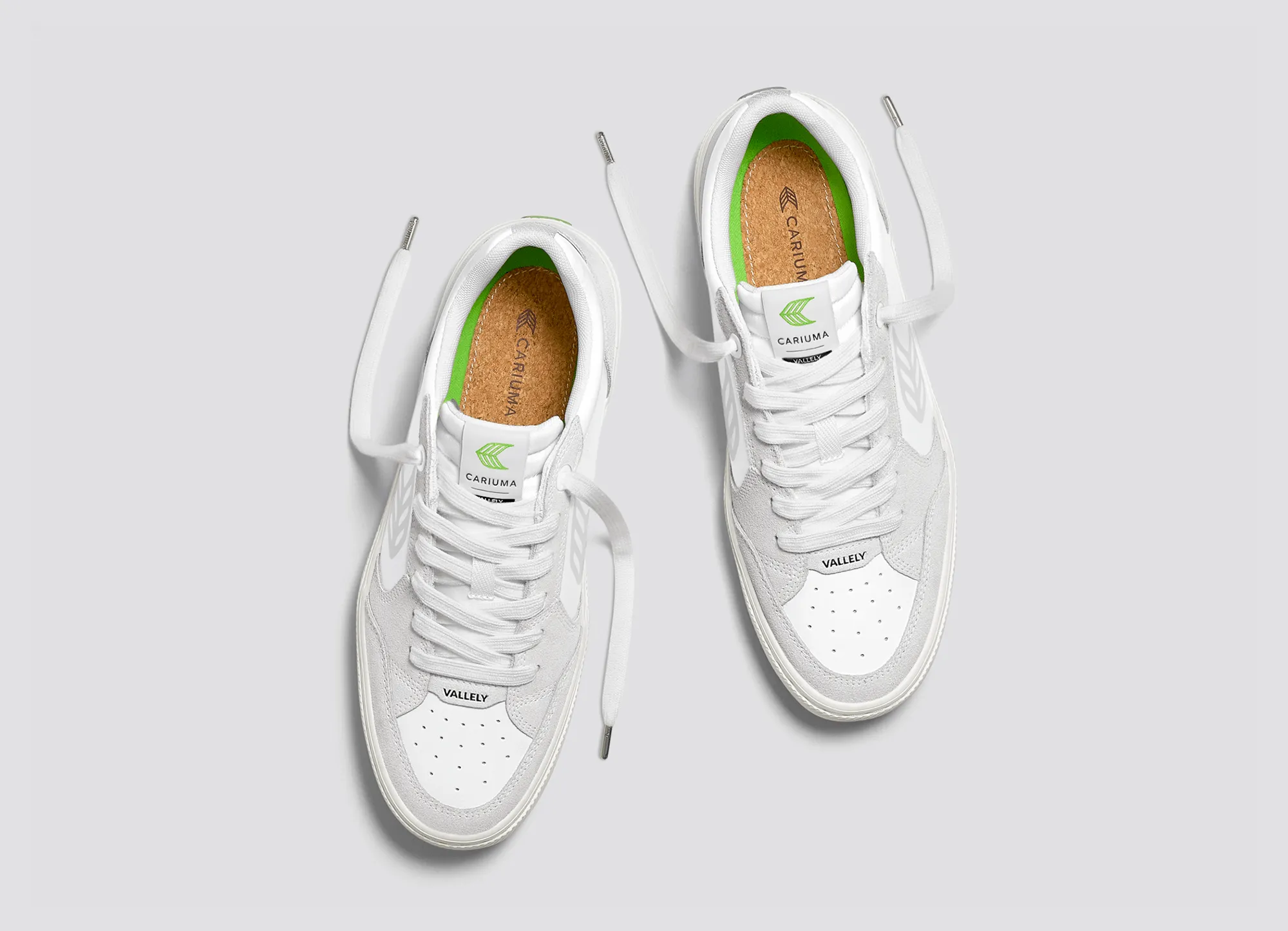 VALLELY White Leather Vintage White Suede Ice Logo Sneaker Men