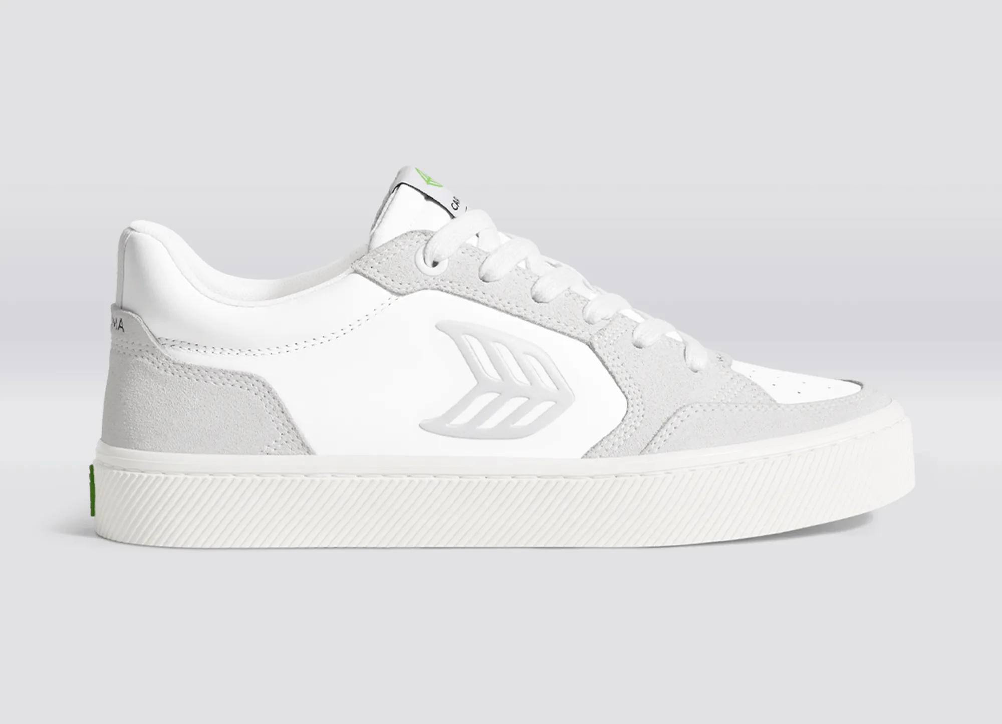 VALLELY White Leather Vintage White Suede Ice Logo Sneaker Men