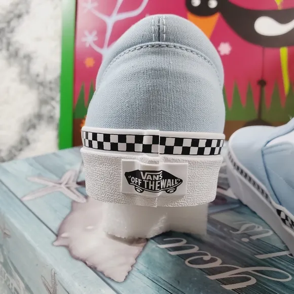Vans Check Foxing Cool Blue Classic Slip on (CL)