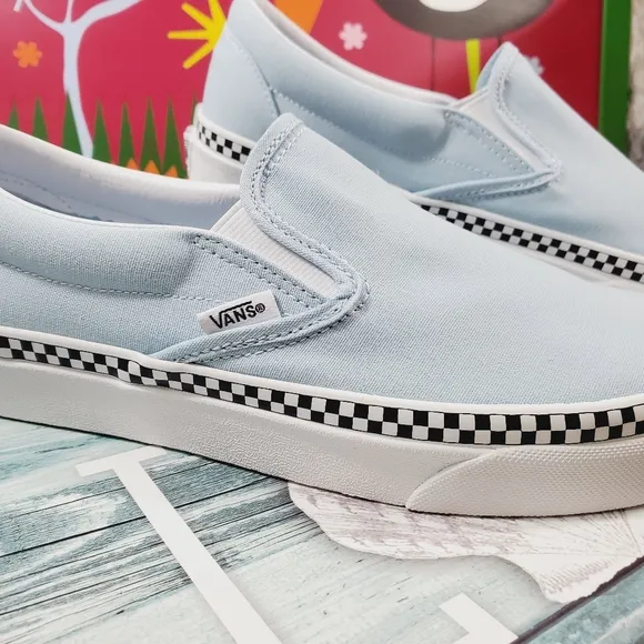 Vans Check Foxing Cool Blue Classic Slip on (CL)