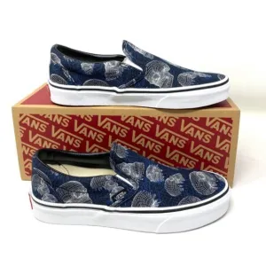 VANS Women Size VN0A33TB9IB Classic Slip On Wireframe Skull Black Canvas Sneaker