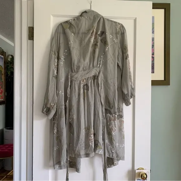 Victoria's Secret Silk Slip Nightgown and Robe Set M/L