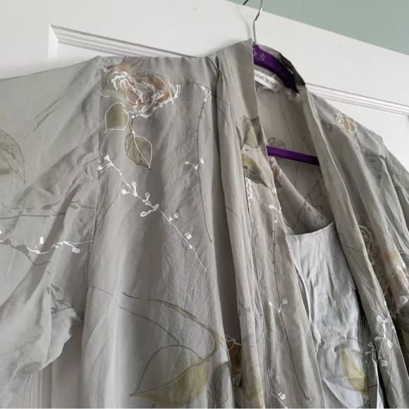 Victoria's Secret Silk Slip Nightgown and Robe Set M/L