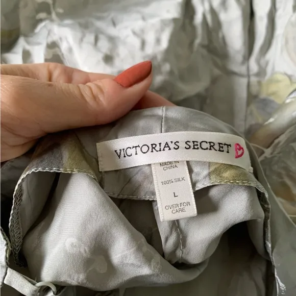 Victoria's Secret Silk Slip Nightgown and Robe Set M/L