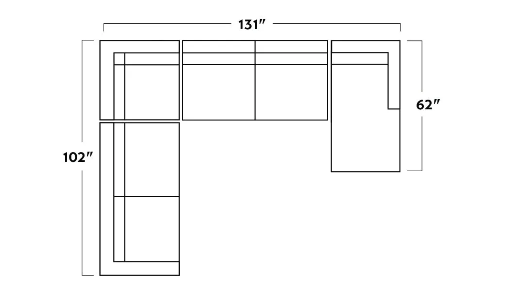 Wallace 131" Corner Sectionals w. Right Chaise