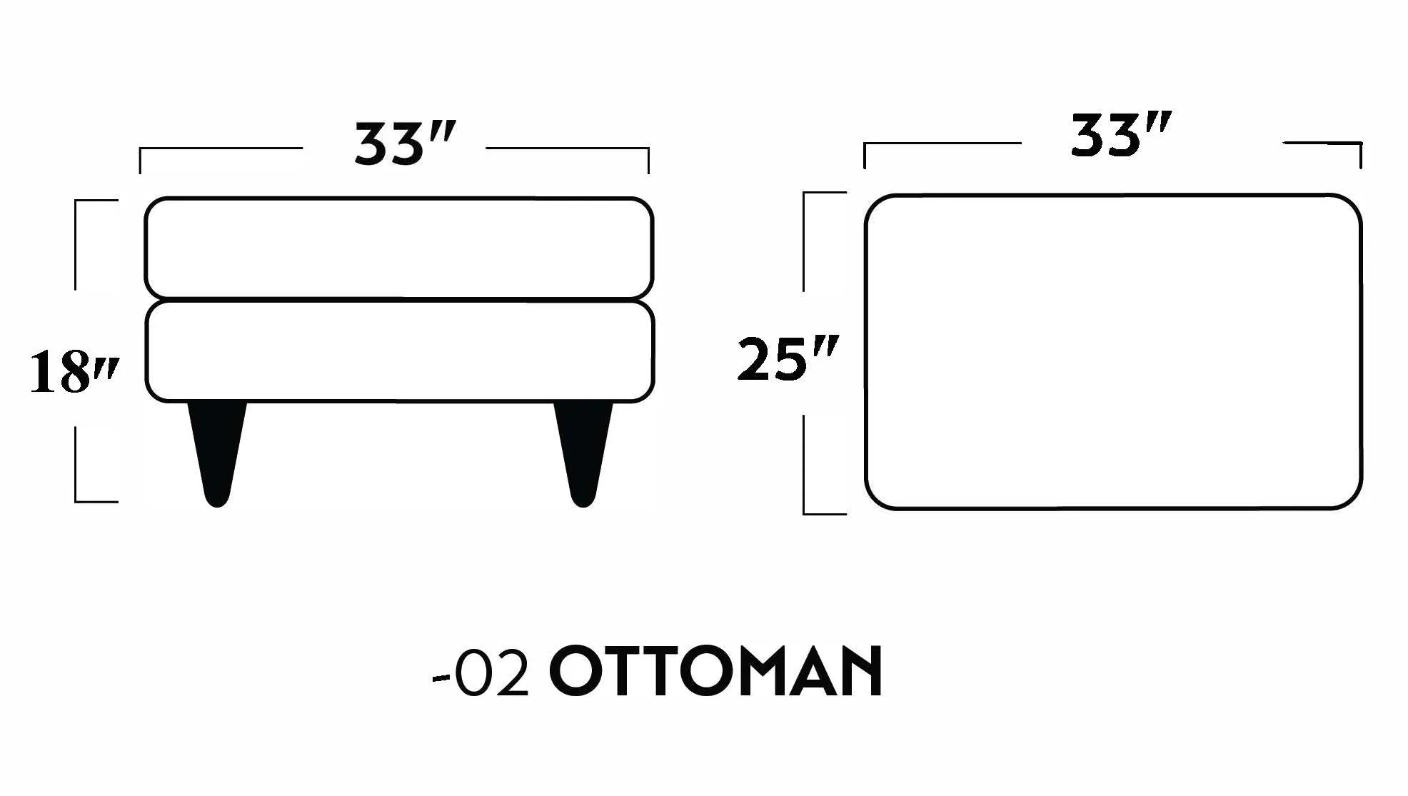 Wallace Untufted Ottoman