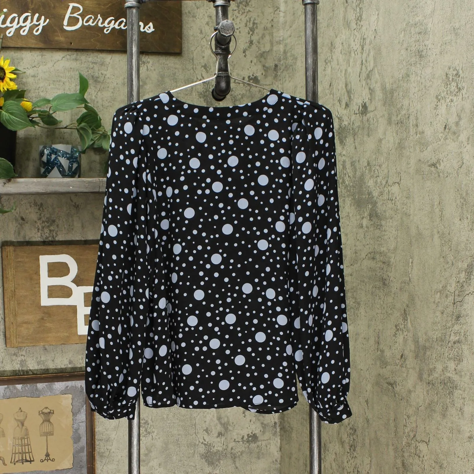 Who What Wear Women's Floral Print Balloon Long Sleeve Blouse