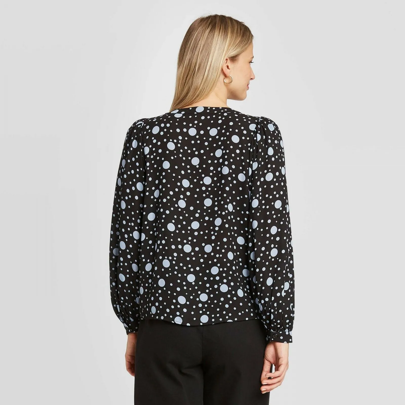 Who What Wear Women's Floral Print Balloon Long Sleeve Blouse
