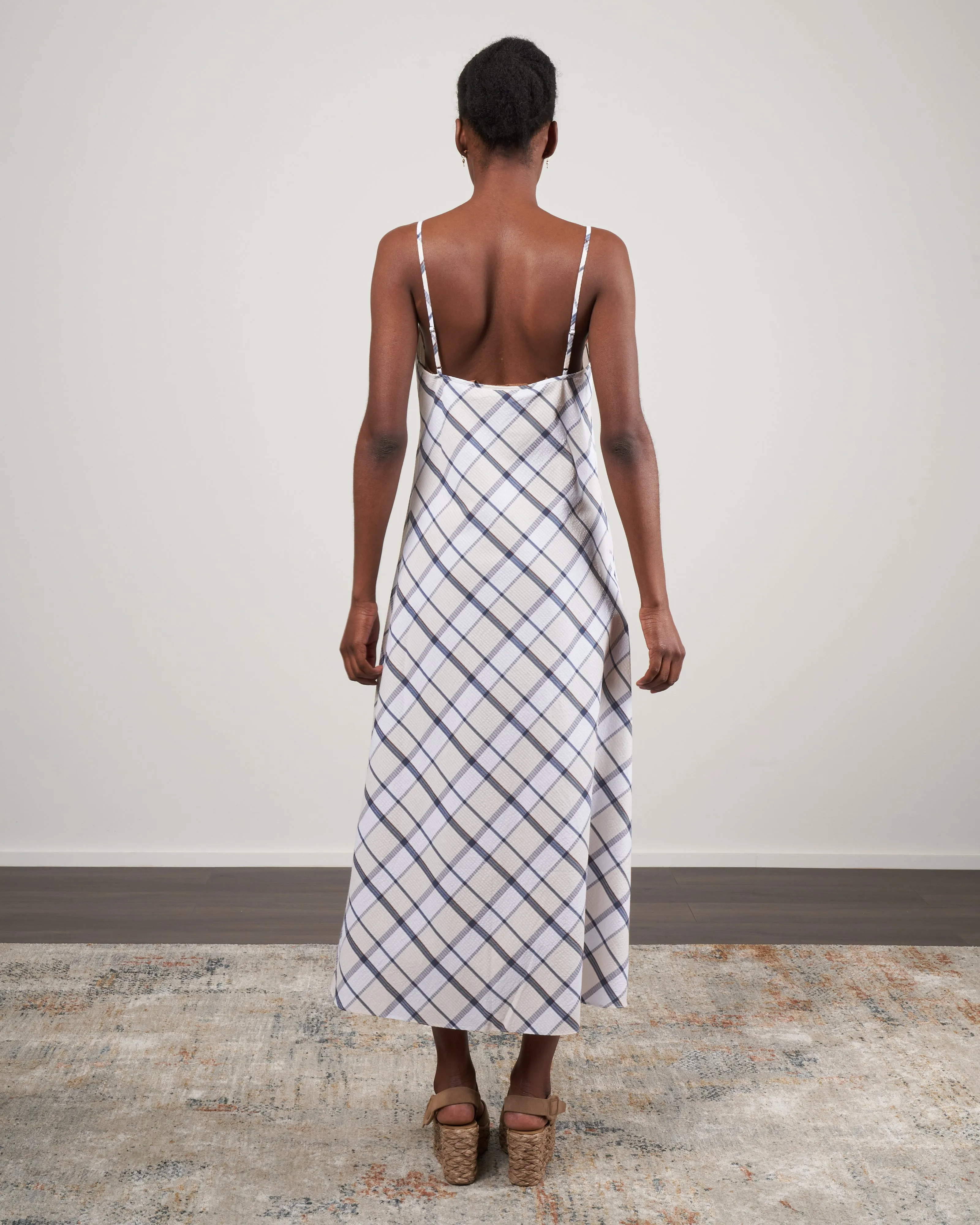 wiley cami dress - blue check