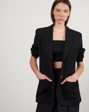 women's boyfriend blazer - black