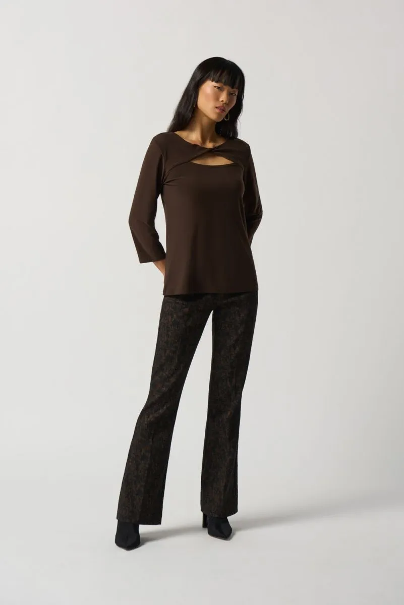 Women's Joseph Ribkoff | Reversible Cut Out Detail Top | Mocha